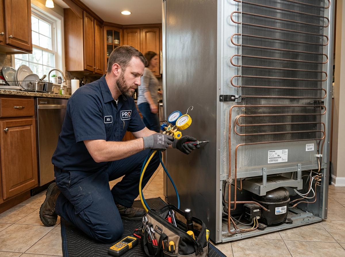 Refrigerator repair technician